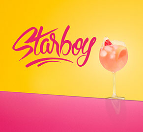 Photo du cocktail de Tigre Blanc, Starboy, avec titre en typo